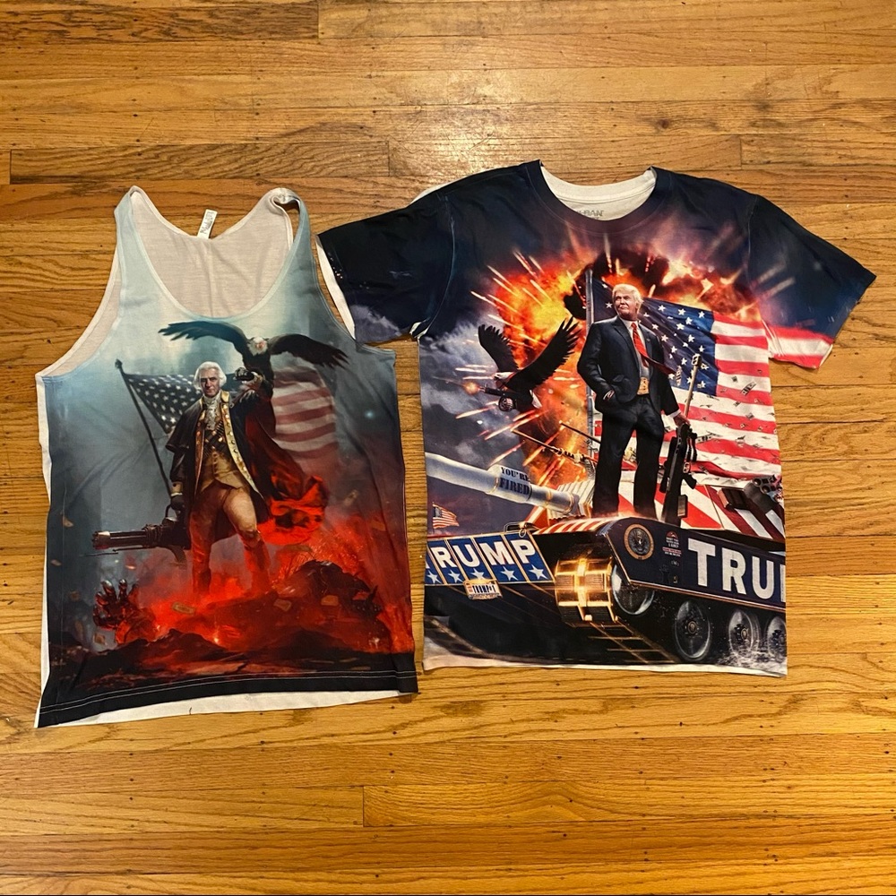 Lot of 2 Patriotic shirt and tank combo size med